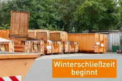 Winterschließzeit einiger Wertstoffhöfe beginnt am 30. November 2021
