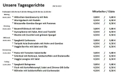 Speiseplan ab 8. Mai 2023