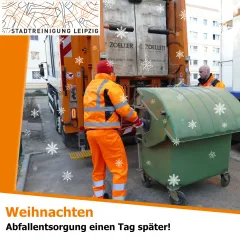 Abfallentsorgung nach Weihnachten einen Tag später