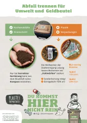 Aushang informiert zu korrekter Bioabfallsammlung