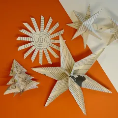 Nachhaltige Weihnachtsdeko aus alten Büchern, Zeitschriften oder Kalendern