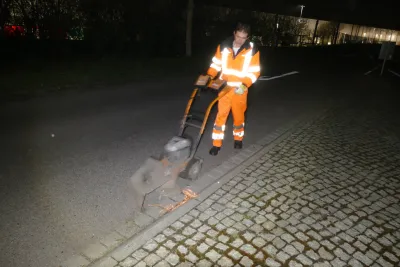 Nächtliche Reinigungsarbeiten