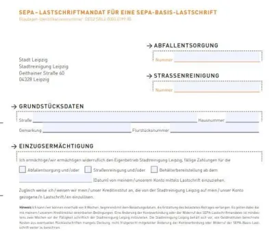 Hinweis an Gebührenzahlerinnen und -zahler