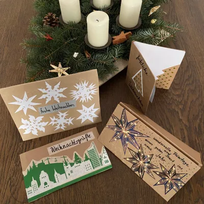 Grußkarten aus Altpapier