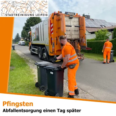 Abfallentsorgung nach Pfingsten jeweils einen Tag später