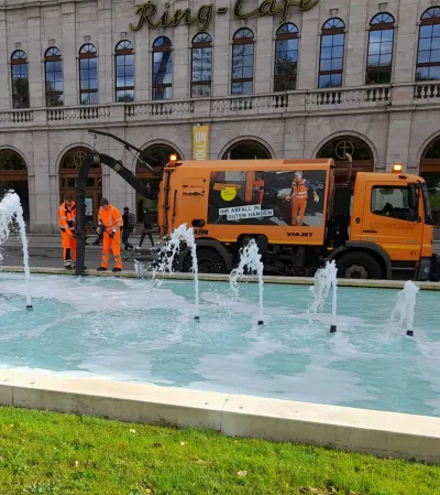 Schaumiger Einsatz in der Leipziger Innenstadt
